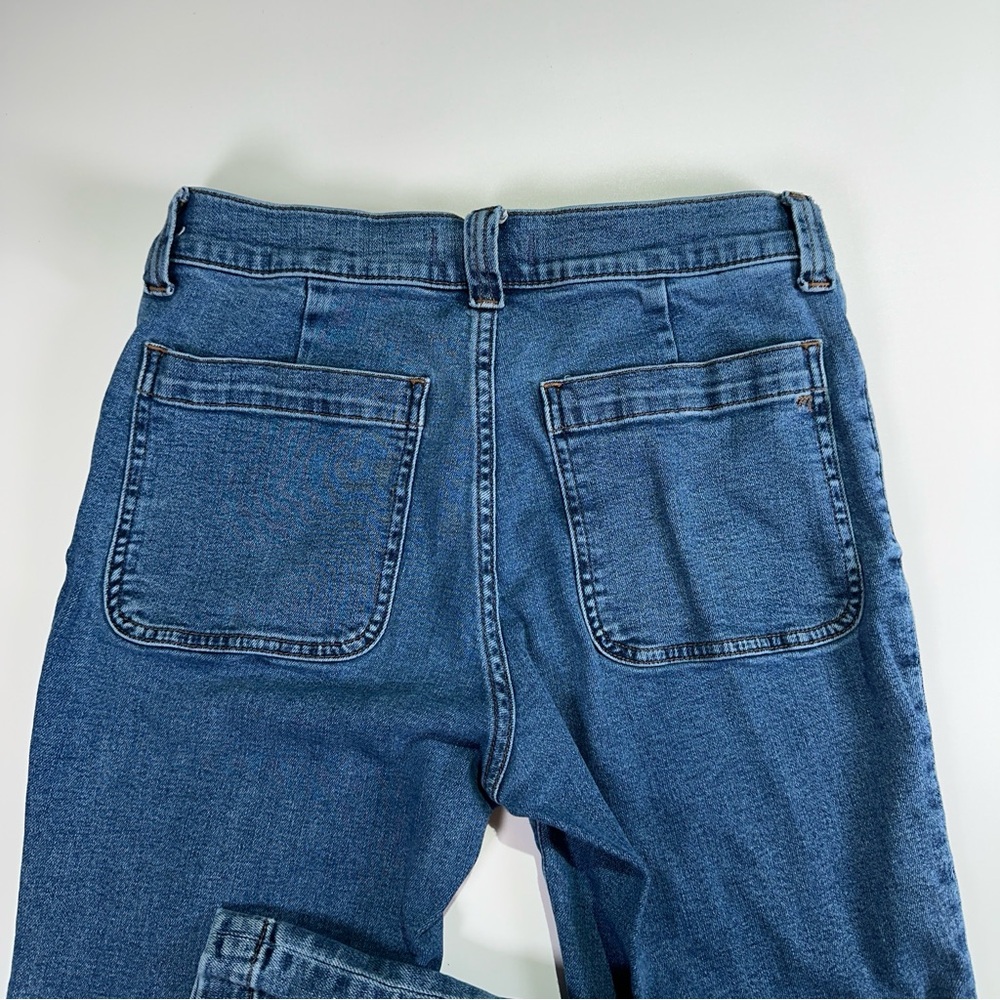 Madewell kick out jeans mid rise stretch denim patch pockets 29P - Picture 4 of 9